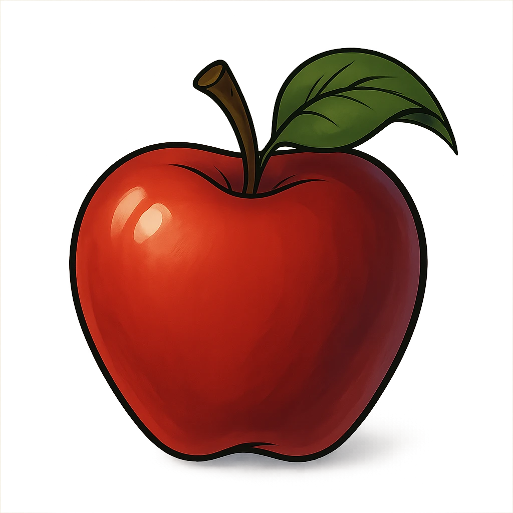 an apple in disney style emoji