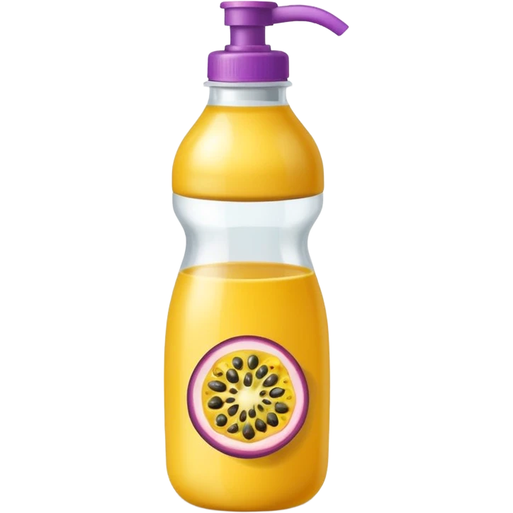 Thin tip squeeze bottle with passion fruit emoji
