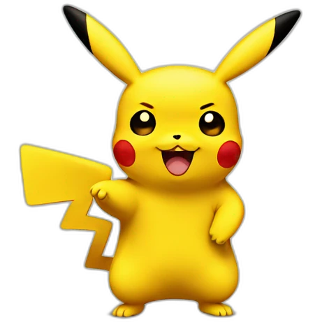 Pikachu waving emoji