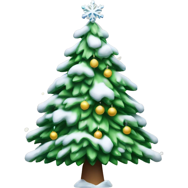 christmas tree with snow emoji