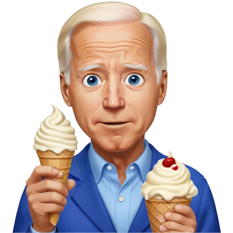 Joe Biden blue eyes eating ice cream emoji