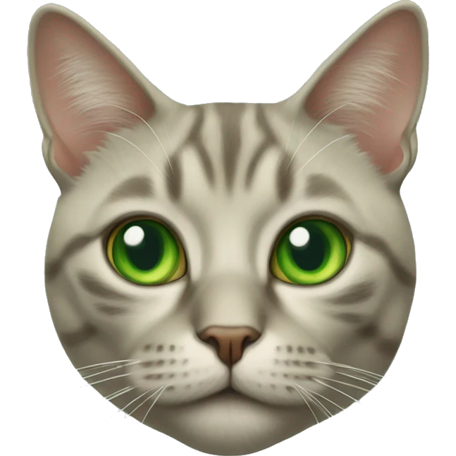 realistic portrait of green-eyed cat emoji