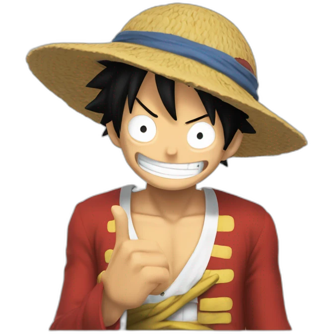 Luffy qui fait un doigt d’honneur emoji