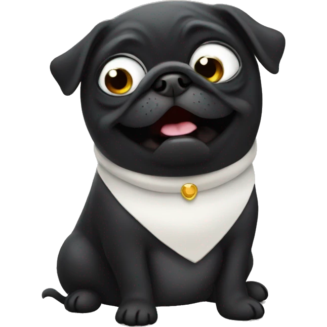 Black pug ice singing opera emoji