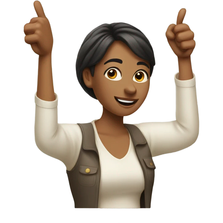 Woman with many thumbs up emoji
