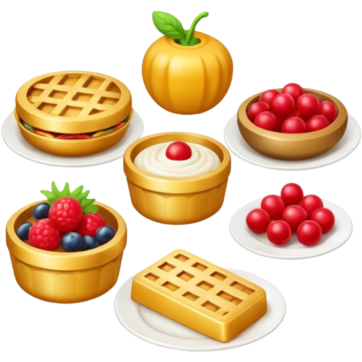 3D symbolizing gourmet taste and refined food experience, food theme, elegant yet cute, soft lighting, glossy, isolated, no background emoji