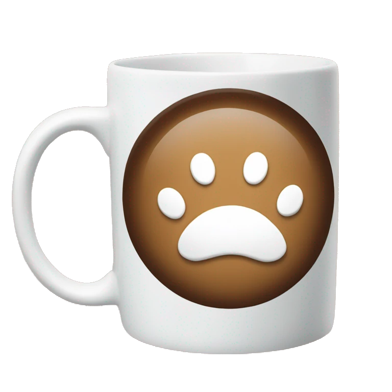 A coffee mug but with a white paw in it emoji