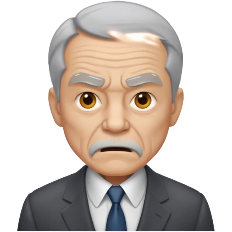 aggressive old guy in suit emoji
