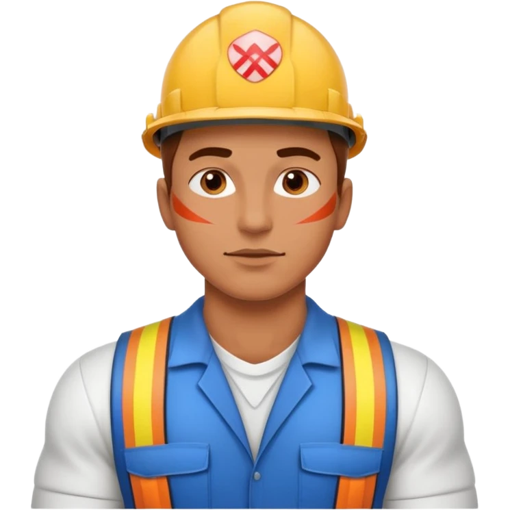 Hot engineer with kiss marks and muscles emoji