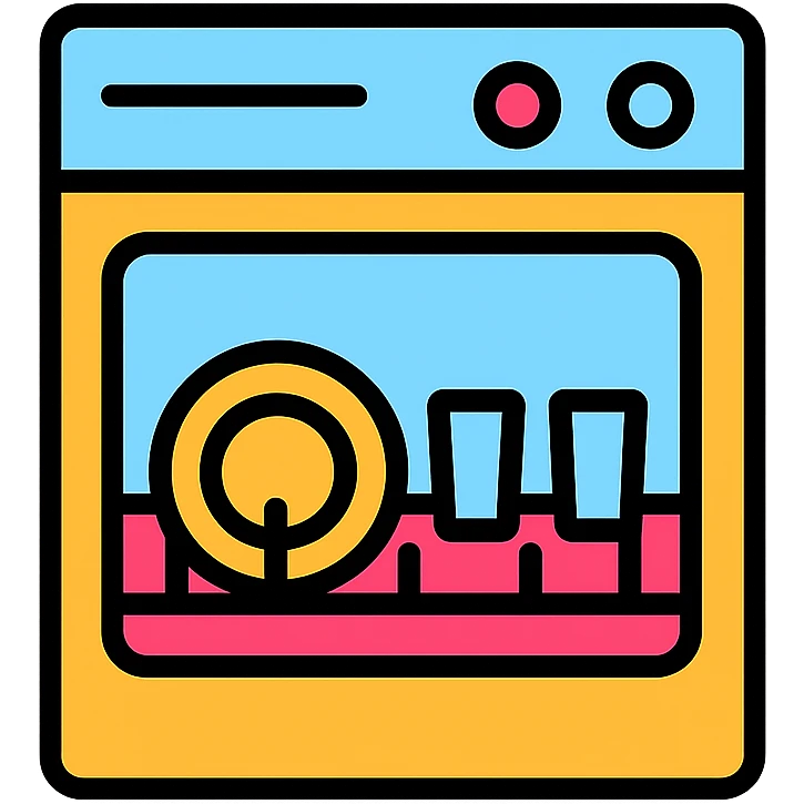 dishwasher simple color outline icon emoji