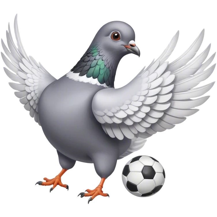 Sleeping pigeon playing soccer  emoji