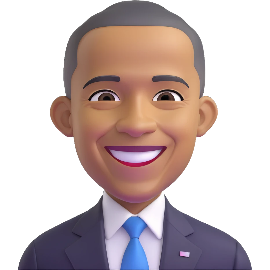Barack Obama smiling emoji
