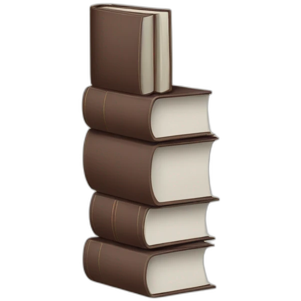 three standing books with different size and thick with one book inclined emoji