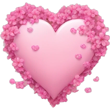Pink heart with Sakuras falling around it emoji