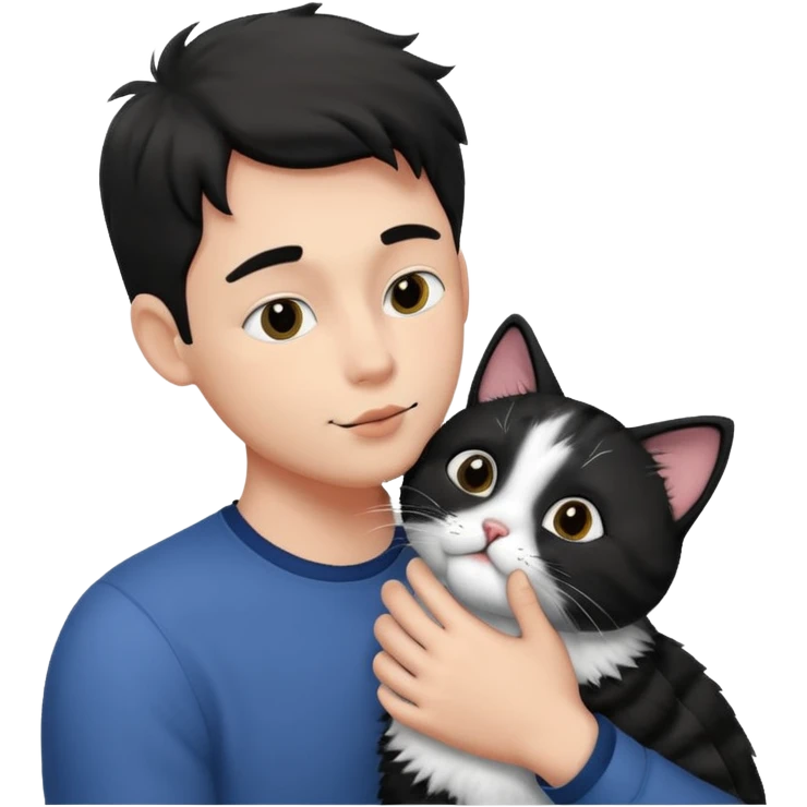 Cat kissing a man emoji