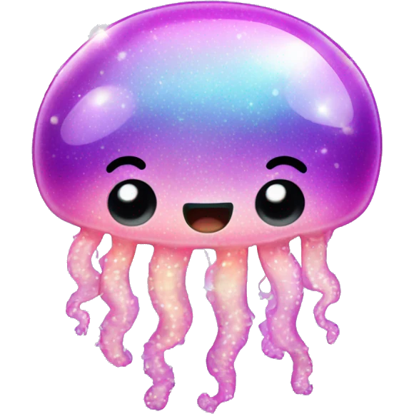 Cute glittery shiny jellyfish  emoji