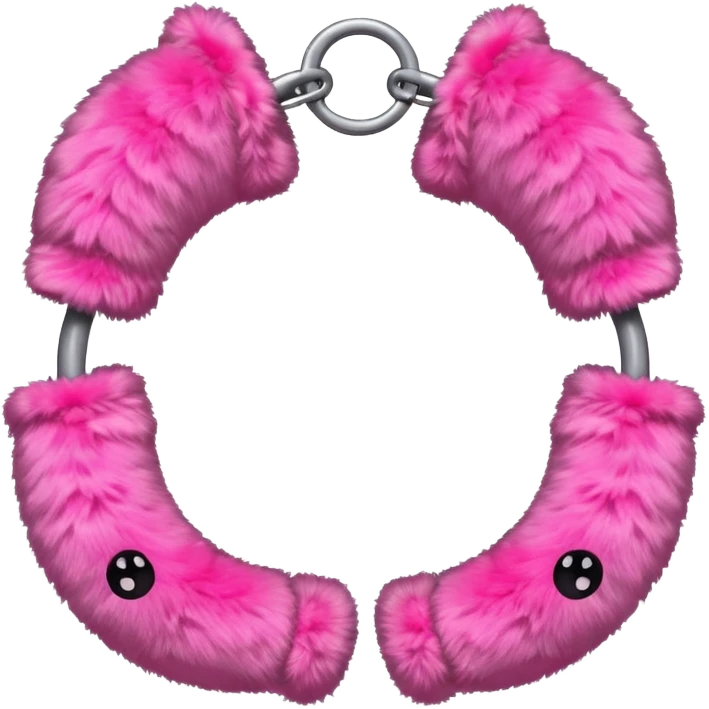 Fluffy pink handcuffs emoji