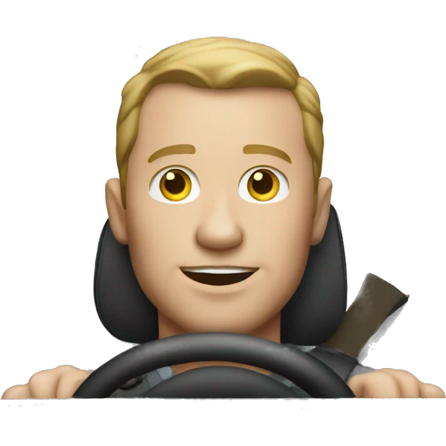 WHITE Man driving a pickup truck emoji