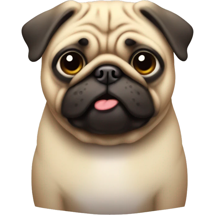 Fat pug with a small head and big body  emoji