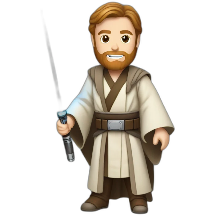 Obi wan kenobi with a laser saber emoji