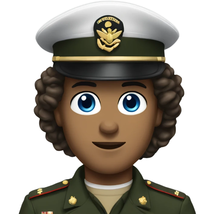 white brunette man with blue eyes in a marine corps uniform emoji
