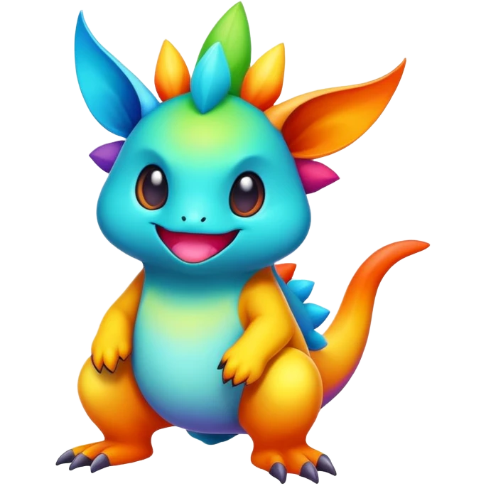 Randomly-colored colorful Fakémon-creature emoji