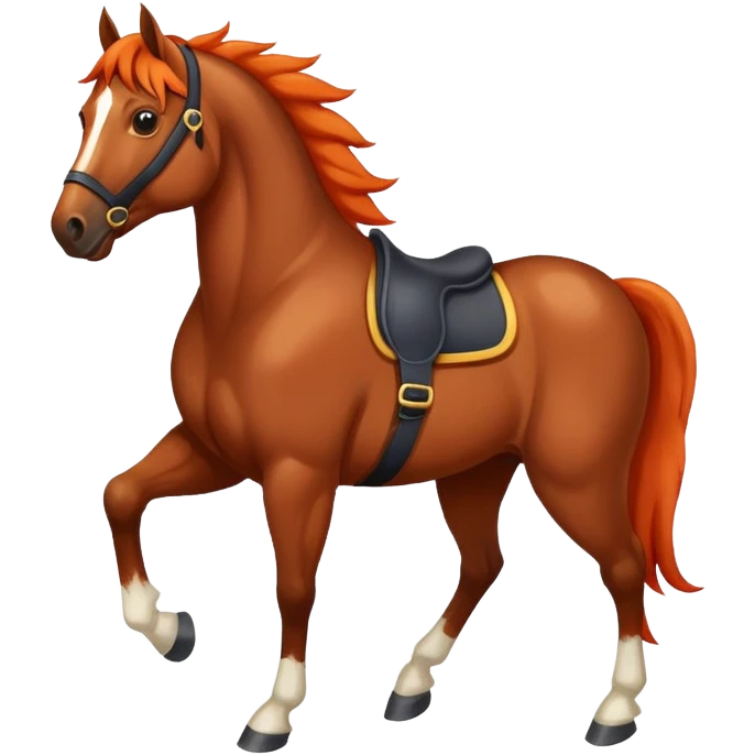 Bay horse with blaze emoji