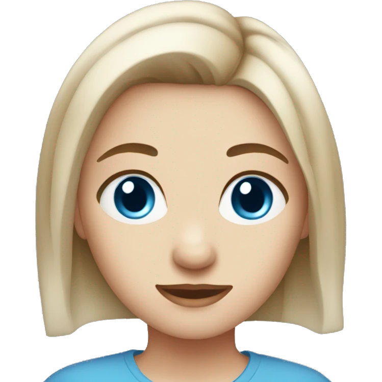 Girl with split dyed hair and blue eyes emoji