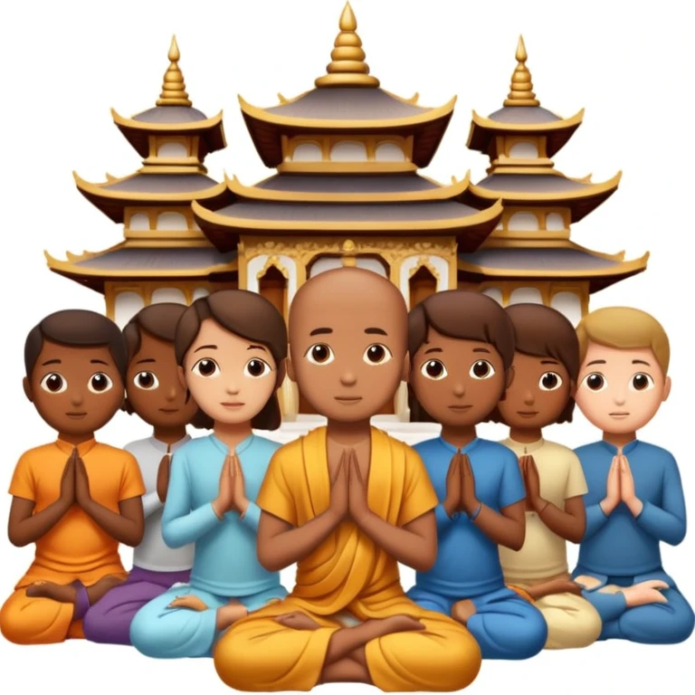 people praying in a Buddhist temple emoji