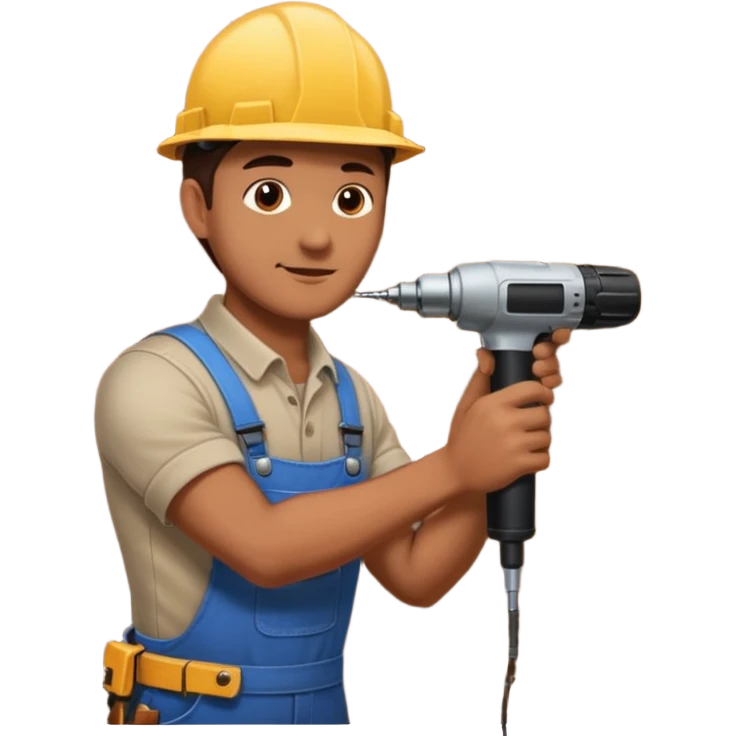 it's ok, but i want to see him from the left side, while is drilling a dark panel emoji