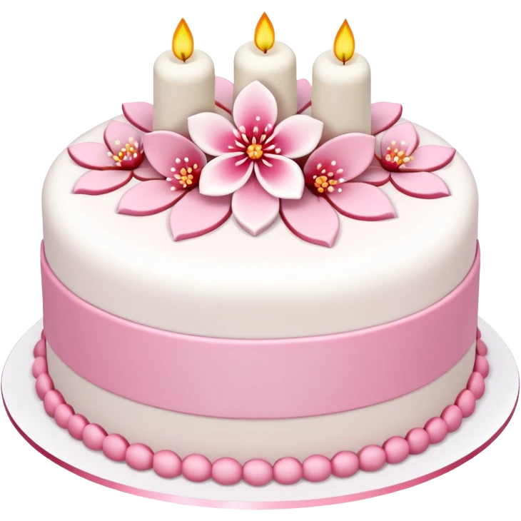 sakura cake white realistic  emoji