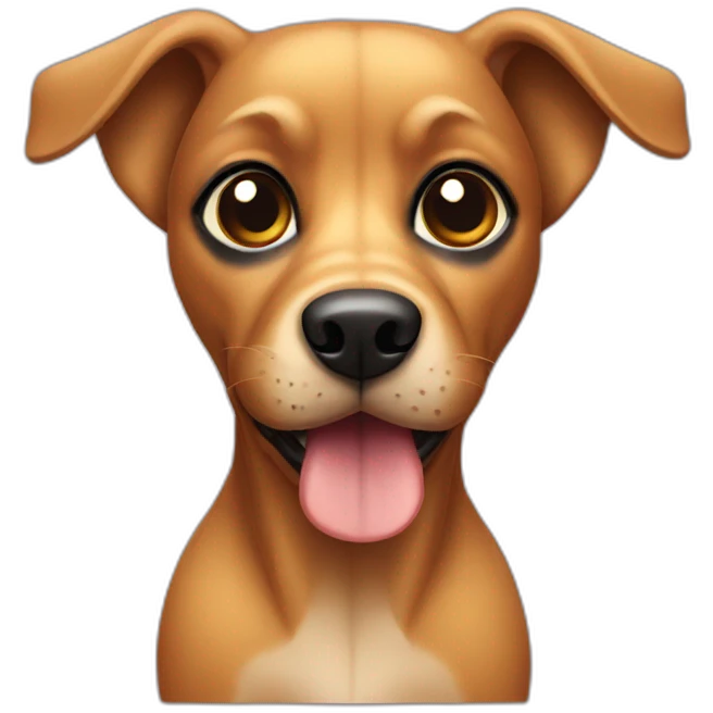 brazilian caramel dog with a frontal black face emoji