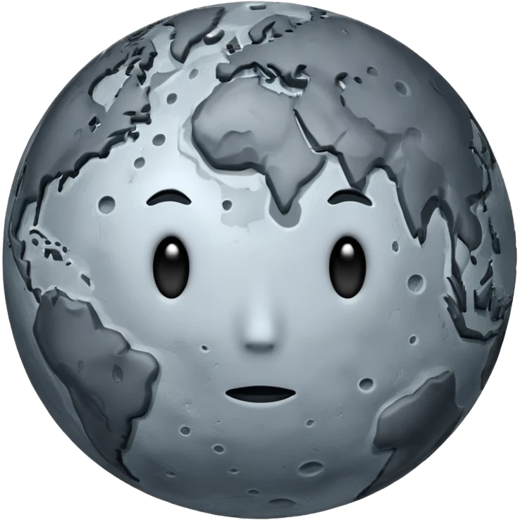 The planet Mercury with “no” face and make it less like earth  emoji