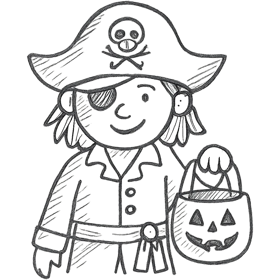 A pirate dressed up for Halloween emoji