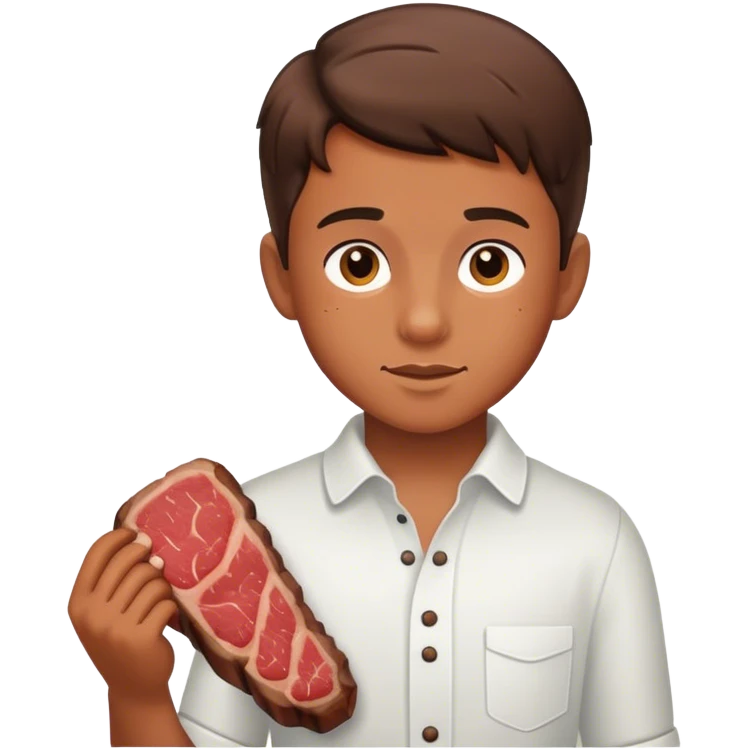 boy with steak emoji