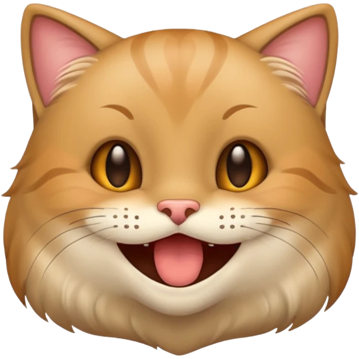 chat de couleur avec un grand sourire emoji