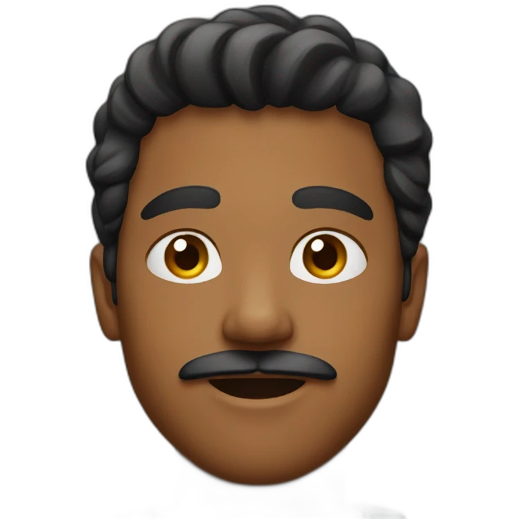 young man brown skin with mustache emoji