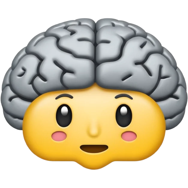 brain emoji with a low battery logo emoji