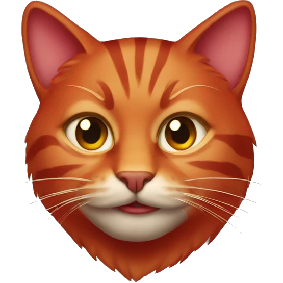 A crimson cat emoji