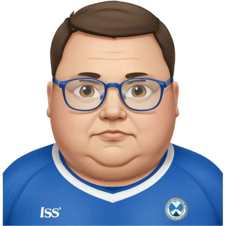 Fat disabled man with glasses wearing Sheffield Wednesday football shirt  emoji
