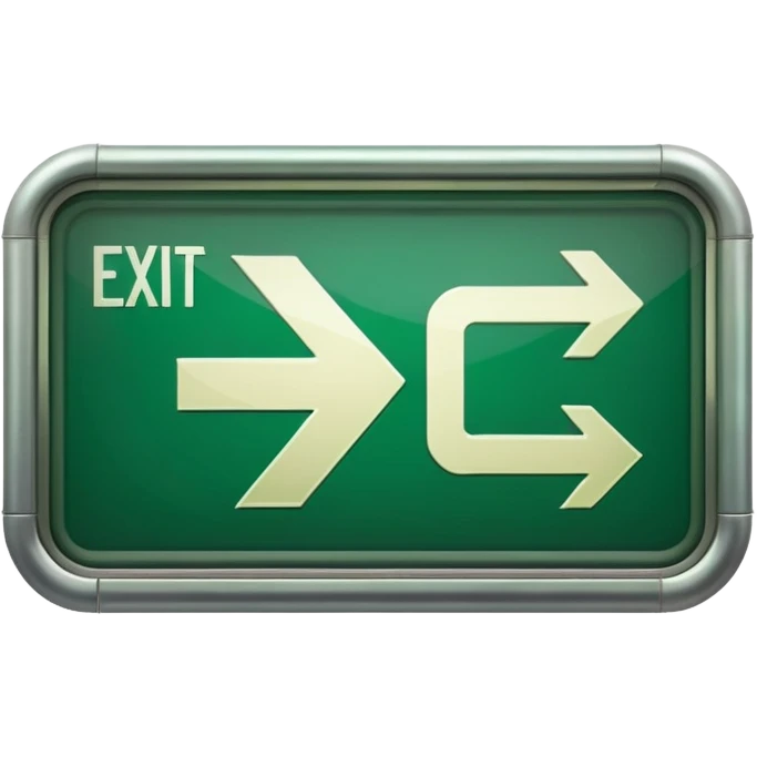Exit Sign – green arrow,Subway Signs emoji