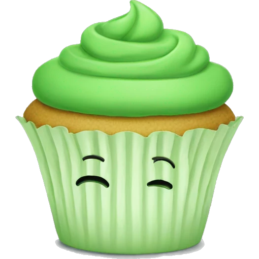 Sad green cupcake emoji