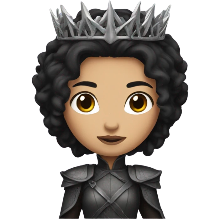 Animated iron throne girl with black hair emoji