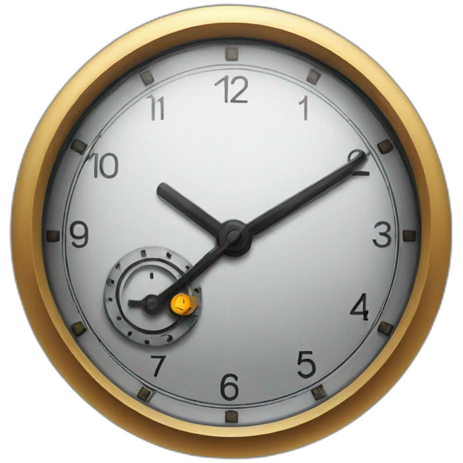 Clock with train steam emoji