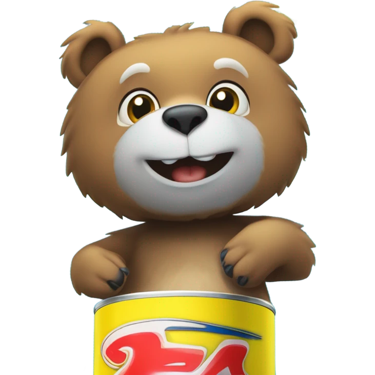 Blueberry Bear on an Energy Drinkscan emoji