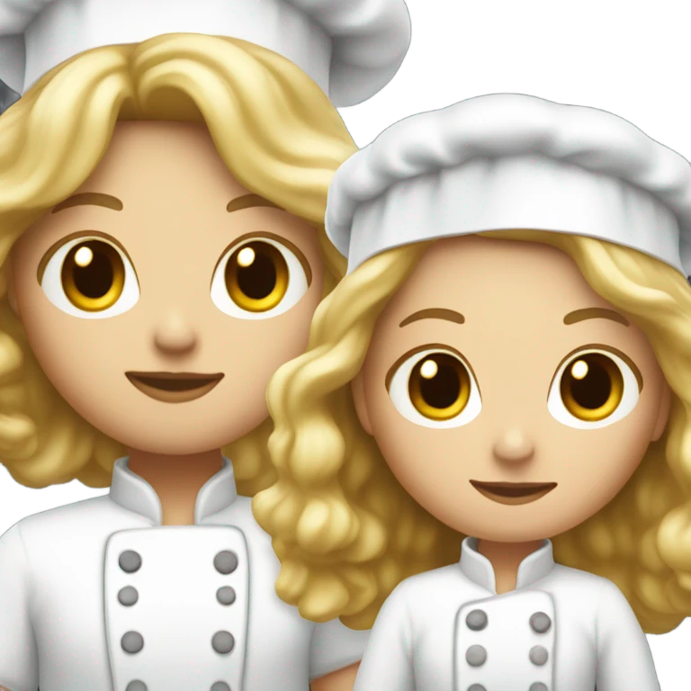white woman with curly blond long hair and white chef toque emoji
