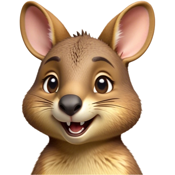 Cinematic Comical Wallaby Portrait Emoji, Head tilted dramatically with an exaggeratedly amused expression, featuring a striking tan and brown fur with wide, expressive eyes filled with playful disbelief, Simplified yet hilariously expressive features, highly detailed, glowing with a slightly sassy glow, high shine, dramatic yet playful, stylized with an air of cheeky outback mischief, bright and endearing, soft glowing outline, capturing the essence of a spirited and over‐the‐top wallaby, so meme‐worthy it feels like it could bounce its way into internet fame instantly! emoji