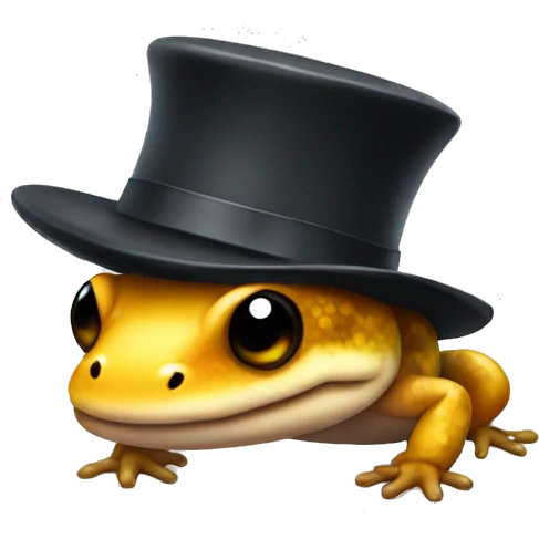 salamander with a hat emoji