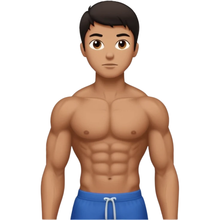 Tall teen with muscles and abbs with dark hair emoji