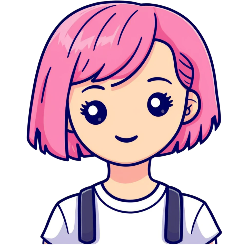 Girl pink hair emoji